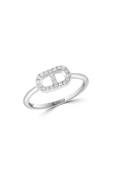 EFFY EFFY STERLING SILVER DIAMOND RING