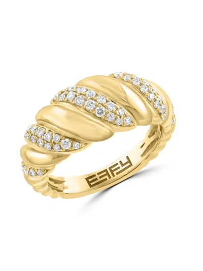 EFFY WOMEN'S 14K YELLOW GOLD & 0.53 TCW DIAMOND CROISSANT RING