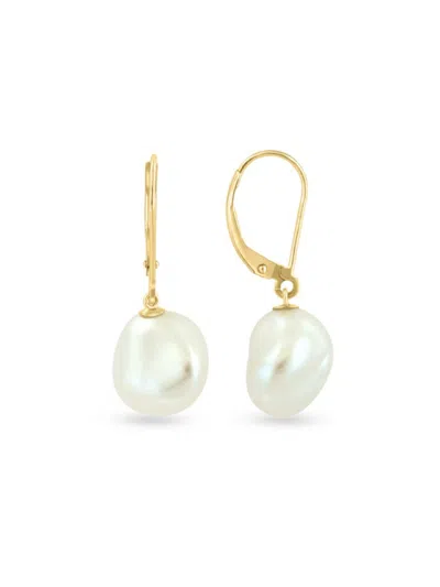 EFFY WOMEN'S 14K YELLOW GOLD & 10-11MM FRESHWATER PEARL DROP EARRINGS