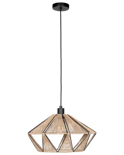 EGLO EGLO ADWICKLE 1 LIGHT DUAL MOUNT CEILING OR PENDANT BLACK FINISH & NATURAL FABRIC SHADE