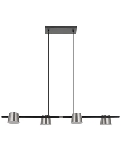 EGLO EGLO ALTAMIRA 4 LIGHT LINEAR PENDANT WITH BLACK FINISH & MATTE NICKEL METAL SHADES