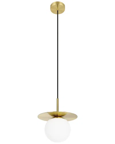 EGLO EGLO ARENALES 1 LIGHT MINI PENANT WITH BRUSHED BRASS FINISH & WHITE OPAL GLASS SHADE