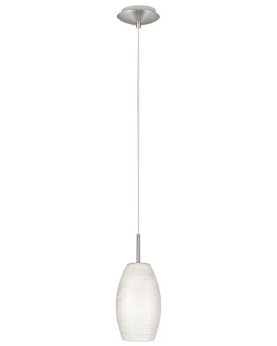 EGLO EGLO BATISTA 1 1 LIGHT MINI PENDANT WITH MATTE NICKEL FINISH & WHITE GLASS SHADE