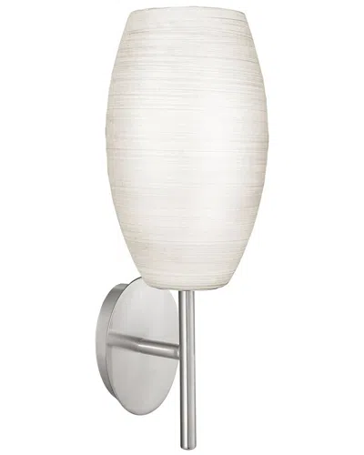 EGLO EGLO BATISTA 1 1 LIGHT WALL LIGHT WITH MATTE NICKEL FINISH & WHITE WIPED GLASS