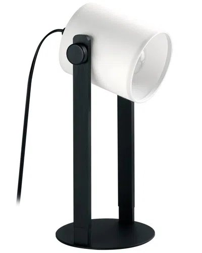 EGLO EGLO BURBANK 1 LIGHT TABLE LAMP WITH BLACK FINISH & WHITE FABRIC SHADE
