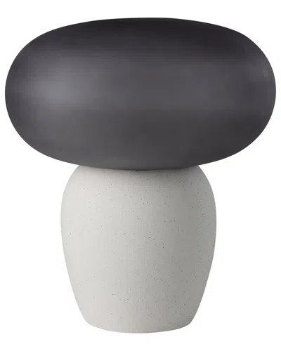 EGLO EGLO CAHUAMA 1 LIGHT TABLE LAMP WITH SPECKLED WHITE BASE & FROSTED GREY GLASS SHADE