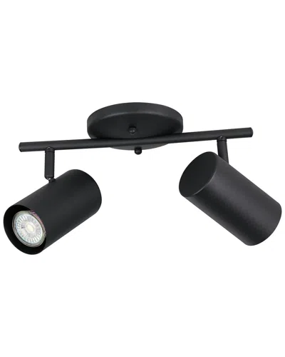 EGLO EGLO CALLOWAY 2 LIGHT FIXED TRACK LIGHT WITH BLACK FINISH & BLACK ADJUSTABLE CYLINDER SHADES