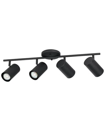 EGLO EGLO CALLOWAY 4 LIGHT FIXED TRACK LIGHT WITH BLACK FINISH & BLACK ADJUSTABLE CYLINDER SHADES