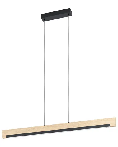 EGLO EGLO CAMACHO 1 LIGHT INTEGRATED LED LINEAR PENDANT BLACK & WOOD FINISH WITH WHITE DIFFUSER