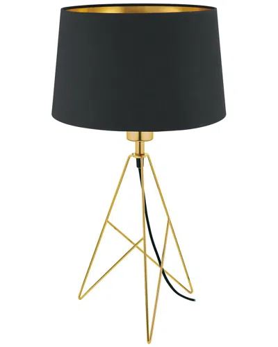 EGLO EGLO CAMPORALE 1 LIGHT TABLE LAMP WITH GOLD FINISH BASE & BLACK EXTERIOR & GOLD INTERIOR SHADE