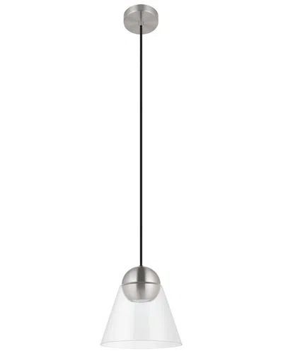 EGLO EGLO CERASELLA 1 LIGHT MINI PENDANT WITH MATTE NICKEL FINISH & CLEAR CONE GLASS SHADE