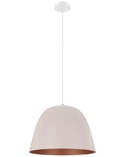 EGLO EGLO CORETTO 1 LIGHT PENDANT WITH APRICOT FINISH & APRICOT WITH COPPER INTERIOR METAL SHADE