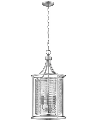 EGLO EGLO DE VELDE 3 LIGHT PENDANT WITH MATTE NICKEL FINISH & METAL CAGE SHADE