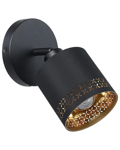 EGLO EGLO ESTEPERRA 1 LIGHT SPOT WALL LIGHT WITH BLACK FINISH & BLACK WITH GOLD INTERIOR FABRIC SHADE