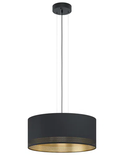 EGLO EGLO ESTEPERRA 3 LIGHT PENDANT WITH BLACK FINISH & BLACK EXTERIOR & GOLD INTERIOR SHADE