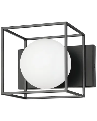 EGLO EGLO GRAYSON 1 LIGHT CEILING OR WALL LIGHT WITH MATTE BLACK FINISH & WHITE SPHERE GLASS