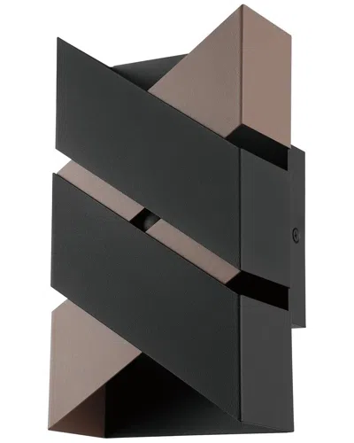 EGLO EGLO GURARE 1 LIGHT INTEGRATED LED WALL LIGHT WITH STRUCTURED BLACK & MOCHA FINISH