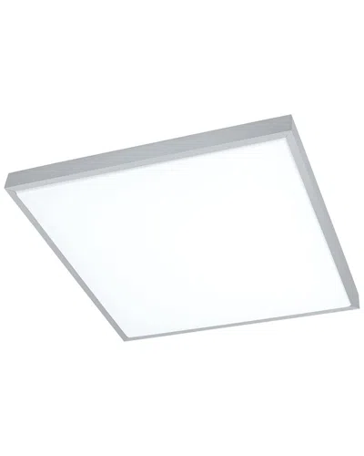 EGLO EGLO IDUN 1 1 LIGHT INTEGRATED LED CEILING LIGHT WITH BRUSHED ALUMINUM FINISH & WHITE PLASTIC SHADE