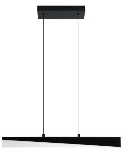 EGLO EGLO ISIDRO 1 LIGHT INTEGRATED LED LINEAR PENDANT WITH BLACK FINISH & WHITE ACRYLIC SHADE