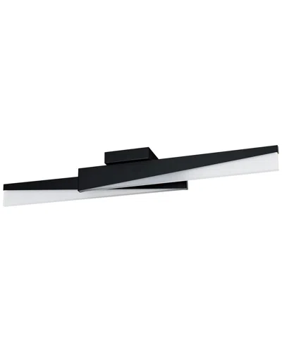 EGLO EGLO ISIDRO 2 LIGHT INTEGRATED LED CEILING LIGHT WITH BLACK FINISH & WHITE ACRYLIC SHADE
