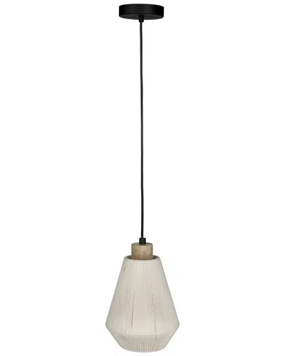 EGLO EGLO LANIER 1 LIGHT MINI PENDANT WITH BLACK FINISH & CREAM TEXTILE THREAD SHADE