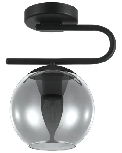 EGLO EGLO MAROJALES 1 LIGHT CEILING LIGHT WITH MATTE BLACK FINISH & SMOKED GLASS SHADE