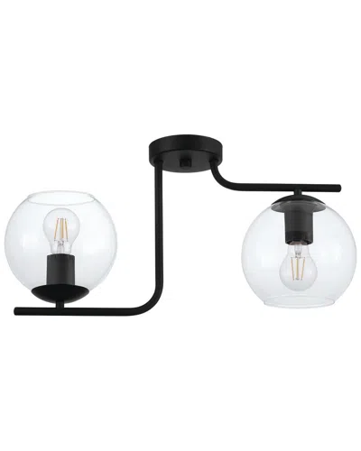 EGLO EGLO MAROJALES 2 LIGHT CEILING LIGHT WITH BLACK FINISH & CLEAR GLASS SHADES