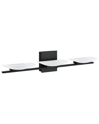 EGLO EGLO METRASS 3 LIGHT INTEGRATED LED BATH/VANITY LIGHT WITH MATTE BLACK FINISH & SATIN SHADE