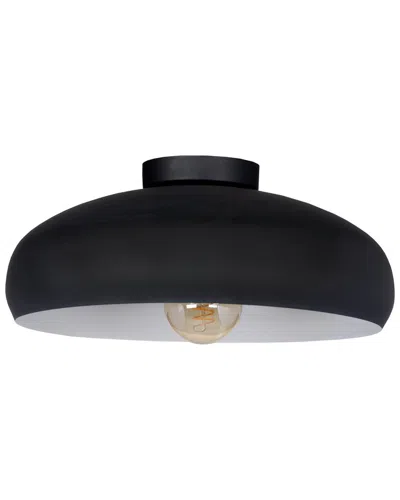 EGLO EGLO MOGANO 1 LIGHT METAL DOME CEILING LIGHT BLACK WITH WHITE INTERIOR FINISH
