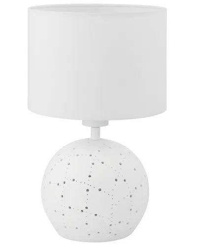 EGLO EGLO MONTALBANO 1 LIGHT TABLE LAMP WITH WHITE CERAMIC BASE & WHITE FABRIC SHADE
