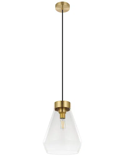 EGLO EGLO MONTEY 1 LIGHT PENDANT WITH BRUSHED GOLD FINISH & CLEAR GLASS SHADE