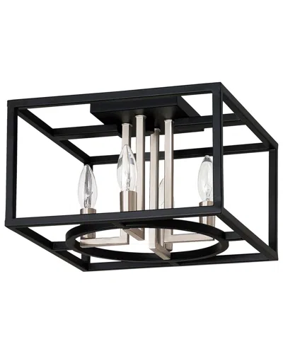 EGLO EGLO MUNDAZO 4 LIGHT OPEN FRAME CEILING LIGHT WITH MATTE BLACK & BRUSHED NICKEL FINISH