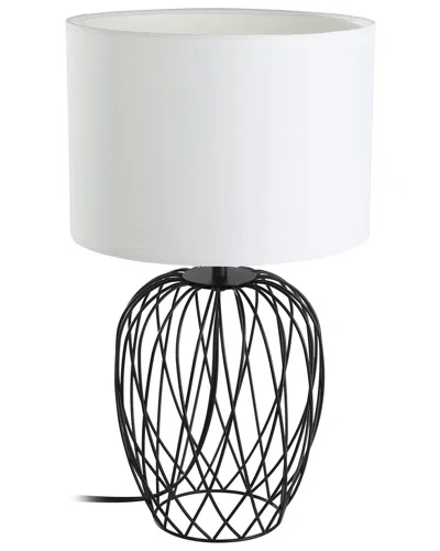 EGLO EGLO NIMLET 1 LIGHT TABLE LAMP WITH BLACK WIRE FRAME BASE & WHITE FABRIC SHADE