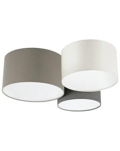 EGLO EGLO PASTORE 3 LIGHT CEILING LIGHT WITH TAUPE, WHITE, & GREY SHADES