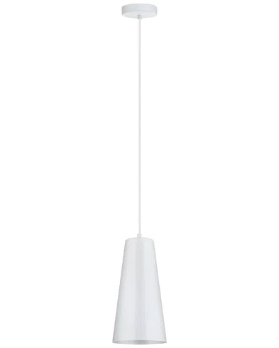 EGLO EGLO PRATELLA 1 LIGHT MINI PENDANT WITH WHITE FINISH & WHITE METAL CONE SHADE