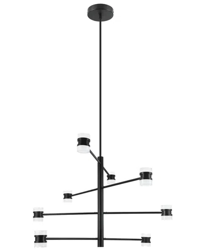EGLO EGLO ROMENDO 1 8 LIGHT LED PENDANT WITH MATTE BLACK FINISH & CLEAR & SATIN ACRYLIC SHADES