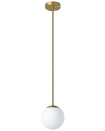 EGLO EGLO RONDO 1 LIGHT MINI PENDANT WITH BRUSHED BRASS FINISH & WHITE GLASS SHADE