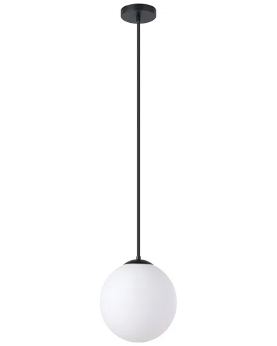 EGLO EGLO RONDO 1 LIGHT PENDANT WITH BLACK FINISH & WHITE GLASS SHADE