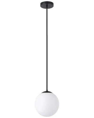 EGLO EGLO RONDO 1 LIGHT PENDANT WITH BLACK FINISH & WHITE GLASS SHADE