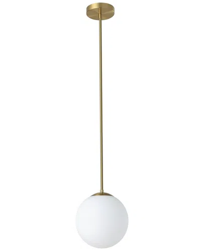 EGLO EGLO RONDO 1 LIGHT PENDANT WITH BRUSHED BRASS FINISH & WHITE GLASS SHADE