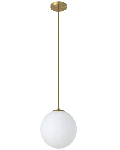 EGLO EGLO RONDO 1 LIGHT PENDANT WITH BRUSHED BRASS FINISH & WHITE GLASS SHADE