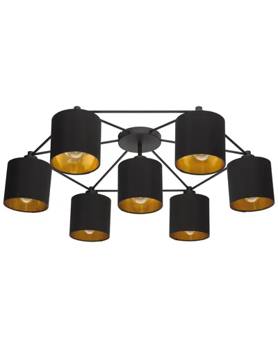 EGLO EGLO STAITI 7 LIGHT CEILING LIGHT WITH BLACK FINISH & BLACK WITH GOLD INTERIOR SHADES