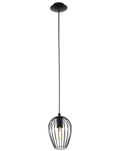 EGLO EGLO STRATHCLYDE 1 LIGHT PENDANT WITH BLACK FINISH & BLACK METAL SHADE
