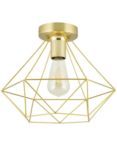 EGLO EGLO TARBES 1 LIGHT OPEN FRAME GEOMETIC CEILING LIGHT WITH BRUSHED BRASS FINISH