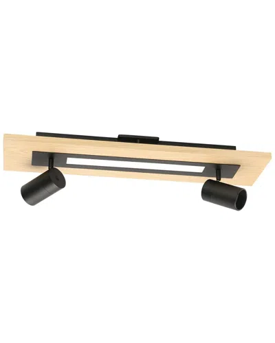 EGLO EGLO TORRESTRALLE 2 LIGHT FIXED TRACK LIGHT WITH WOOD & BLACK FINISH WITH ADJUSTABLE LAMP HEADS & CE