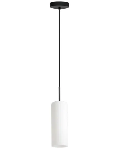 EGLO EGLO TROY 3 1 LIGHT PENDANT WITH STRUCTURED BLACK FINISH & OPAL GLASS SHADE