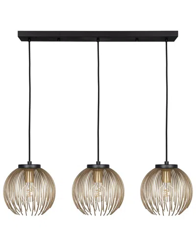 EGLO EGLO VENEZUELA 3 LIGHT LINEAR PENDANT WITH BLACK FINISH & MATTE GOLD METAL SHADE