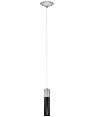 EGLO EGLO VILLORA 1 LIGHT MINI PENDANT WITH MATTE NICKEL FINISH & MATTE BLACK SHADE WITH MATTE NICKEL ACC