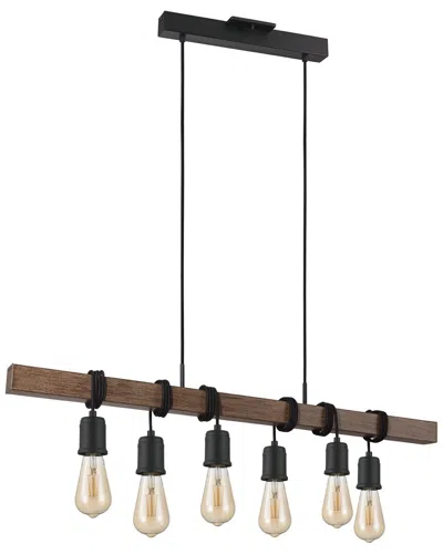 EGLO EGLO VIOLON 6 LIGHT OPEN BULB LINEAR PENDANT WITH BLACK & DARK BROWN FINISH