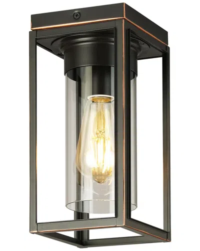 EGLO EGLO WALKER HILL 1 LIGHT OUTDOOR FLUSH MOUNT WITH OIL RUBBED BRONZE FINISH & CLEAR GLASS